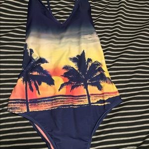 FOREVER 21 sunset one piece bathing suit.